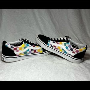 Rainbow Checkered Old School Vans
